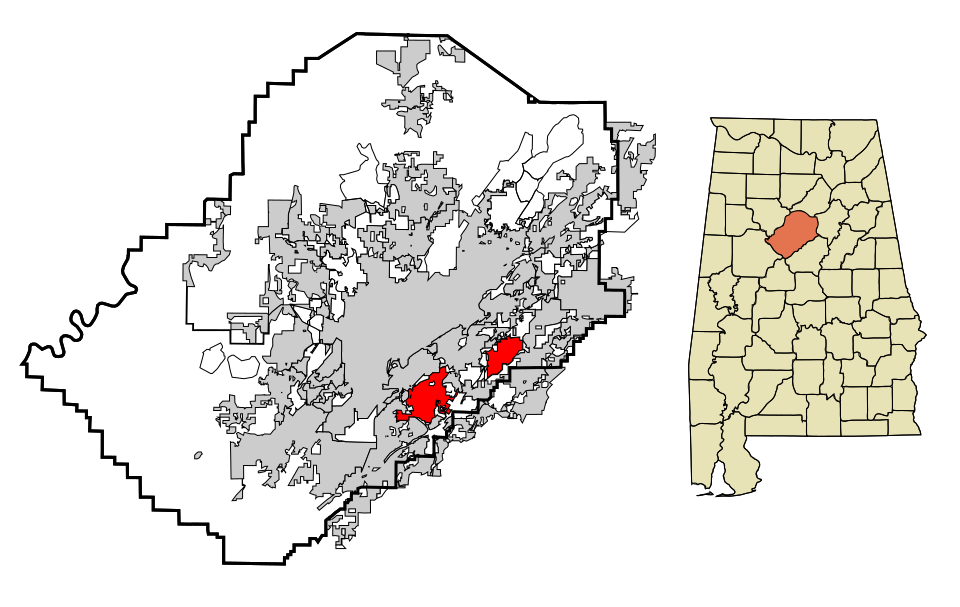 Locator map of Vestavia Hills