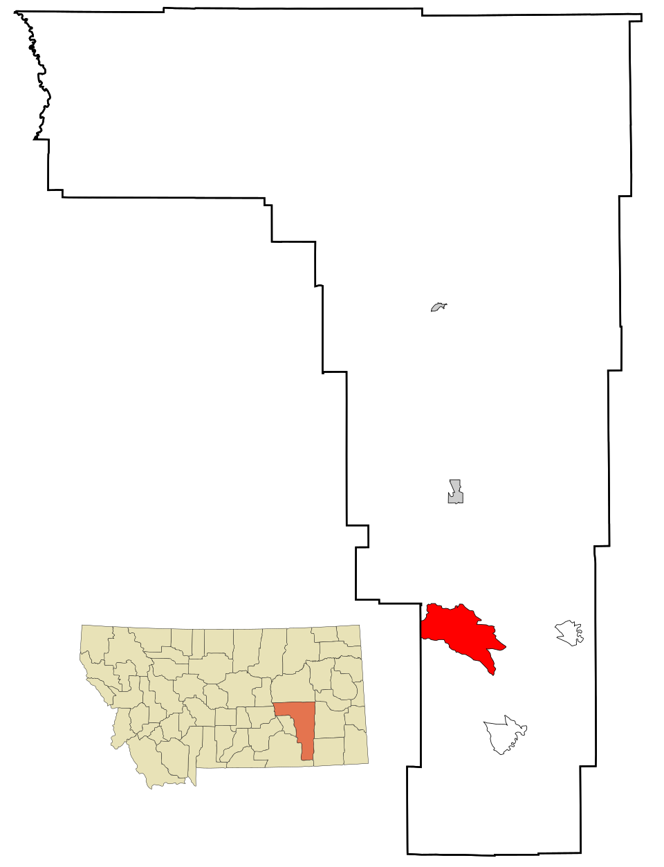 Locator map of Lame Deer