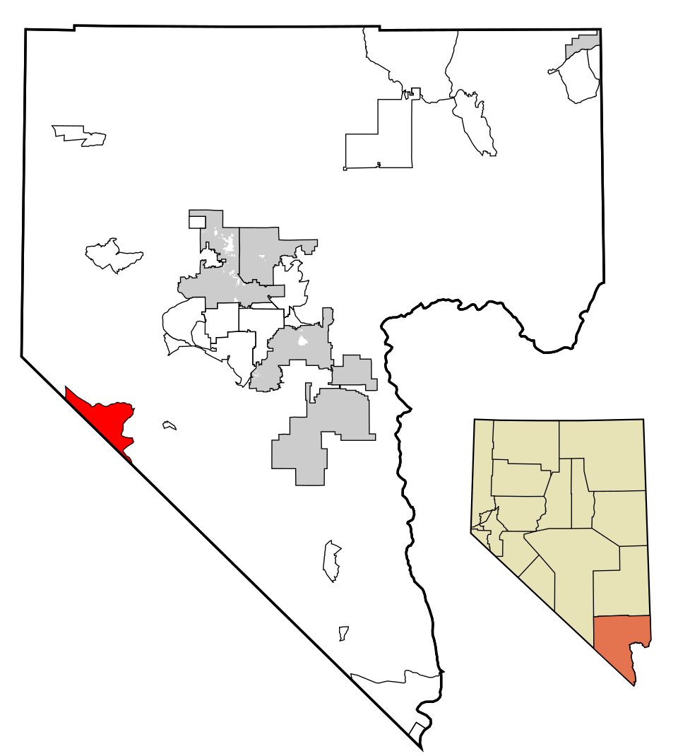 Locator map of Sandy Valley
