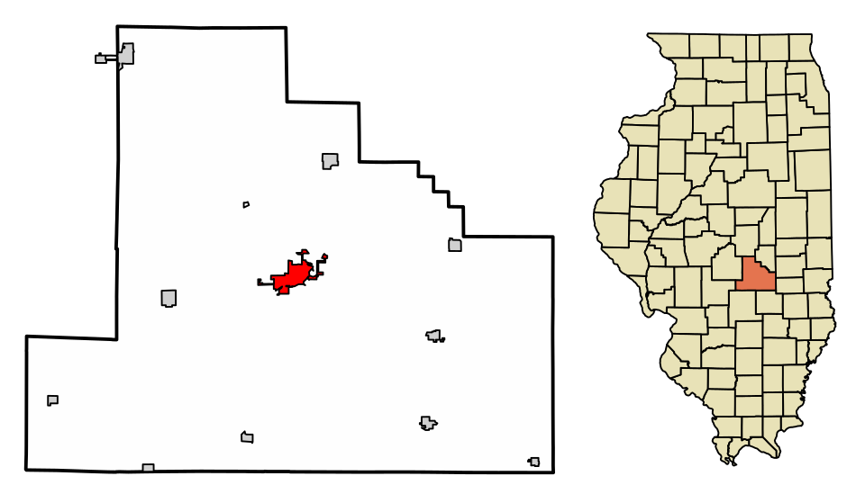 Locator map of Shelbyville