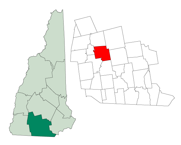 Locator map of Francestown
