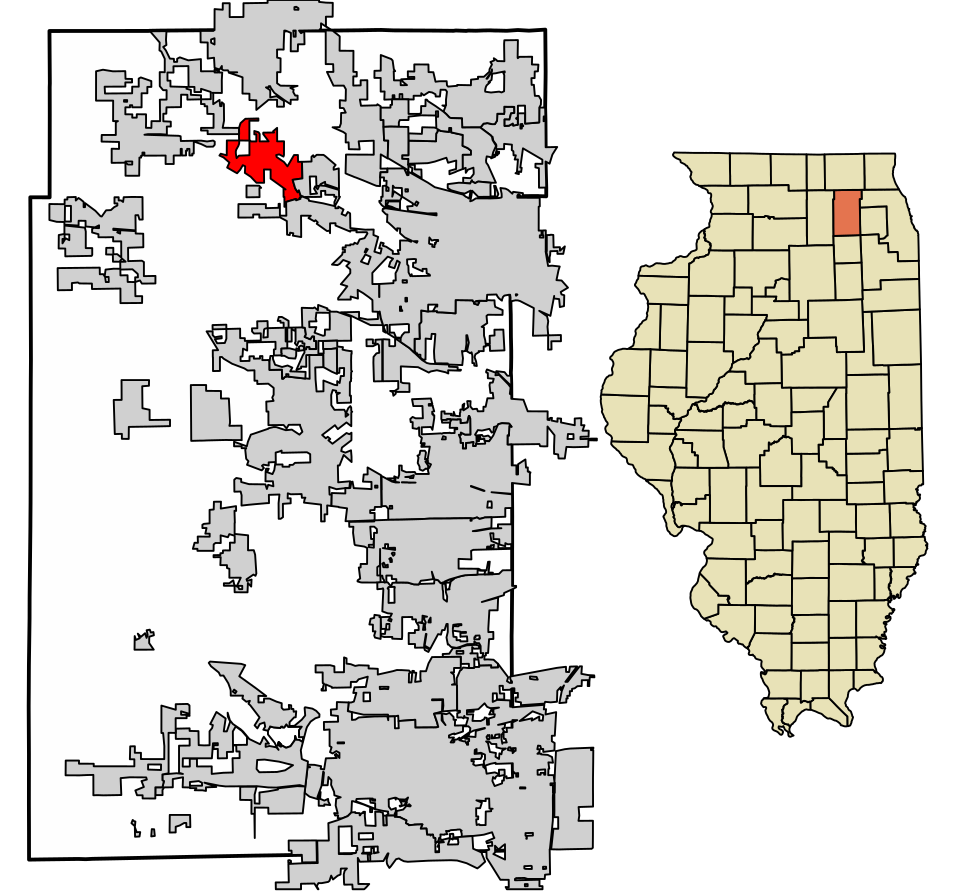 Locator map of Pingree Grove