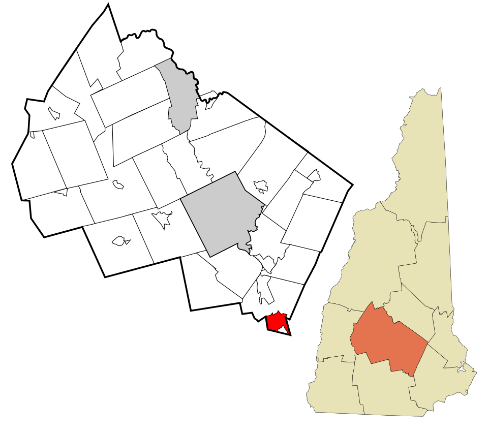Locator map of South Hooksett
