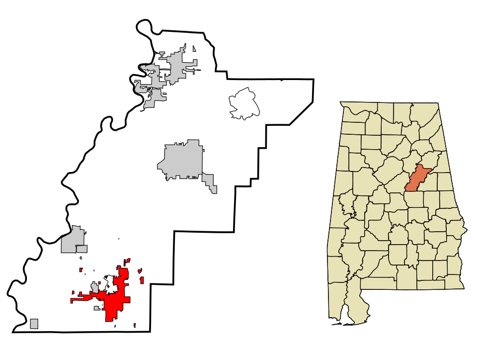 Locator map of Sylacauga
