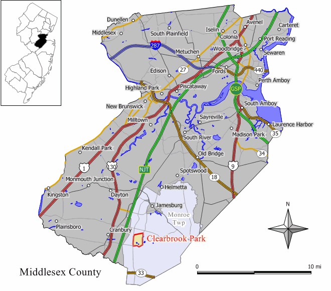 Locator map of Clearbrook
