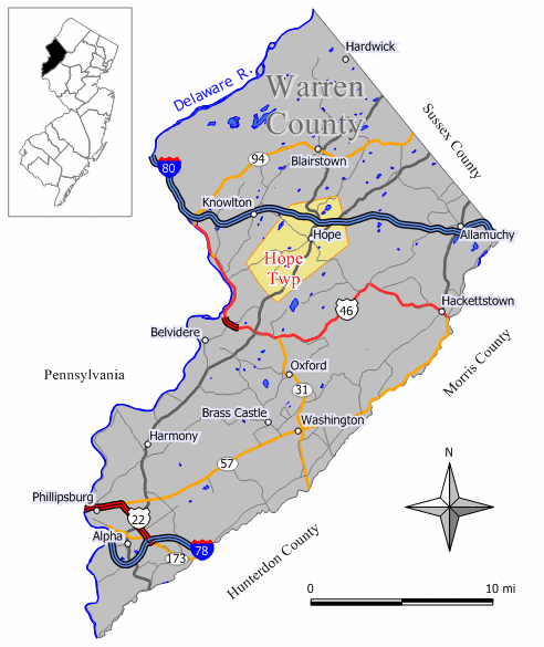 Locator map of Hope