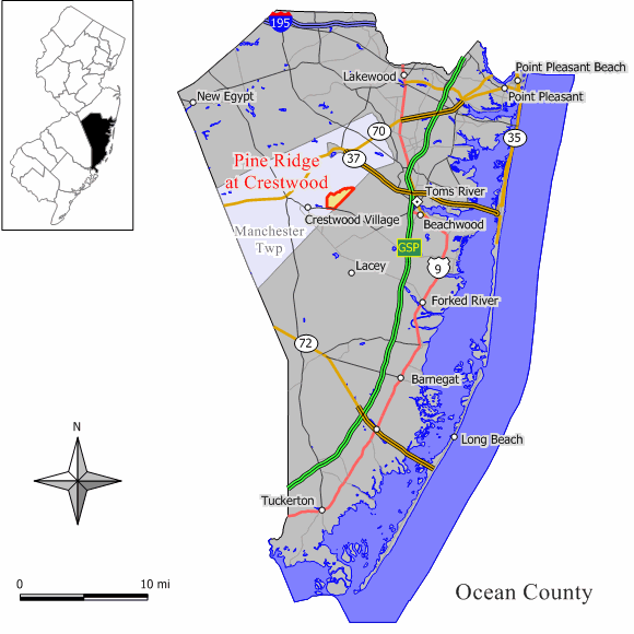 Locator map of Pine Ridge at Crestwood
