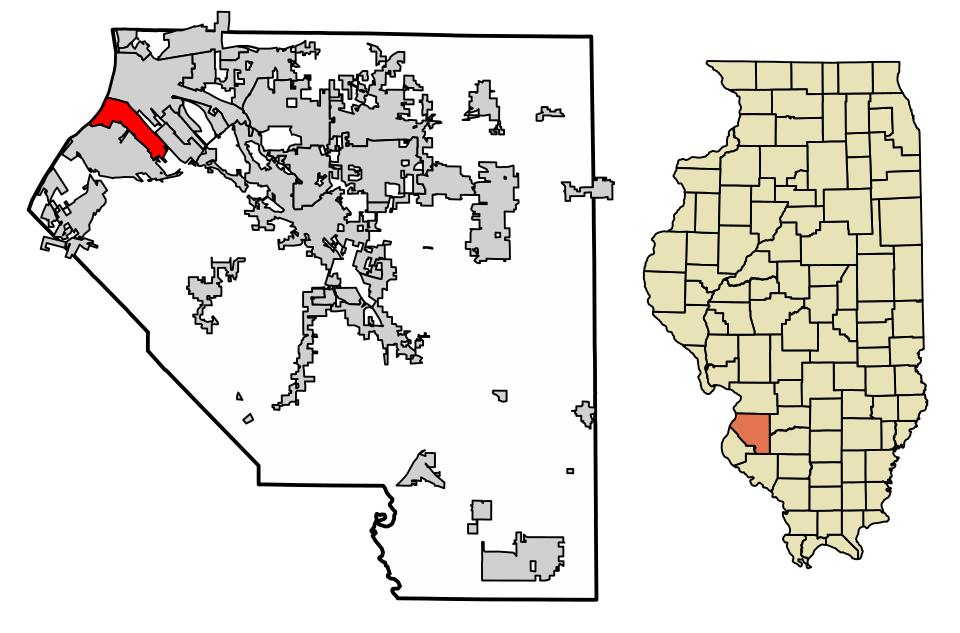Locator map of Sauget