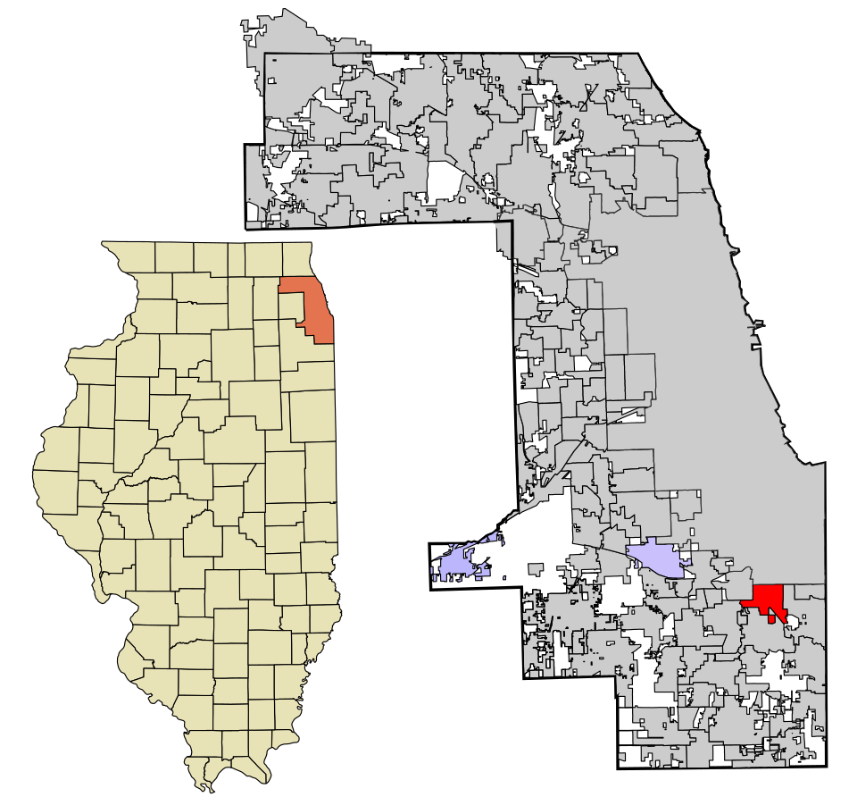 Locator map of Dolton