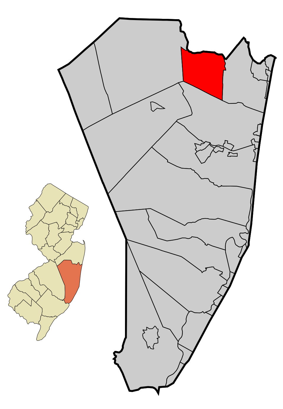 Locator map of Lakewood