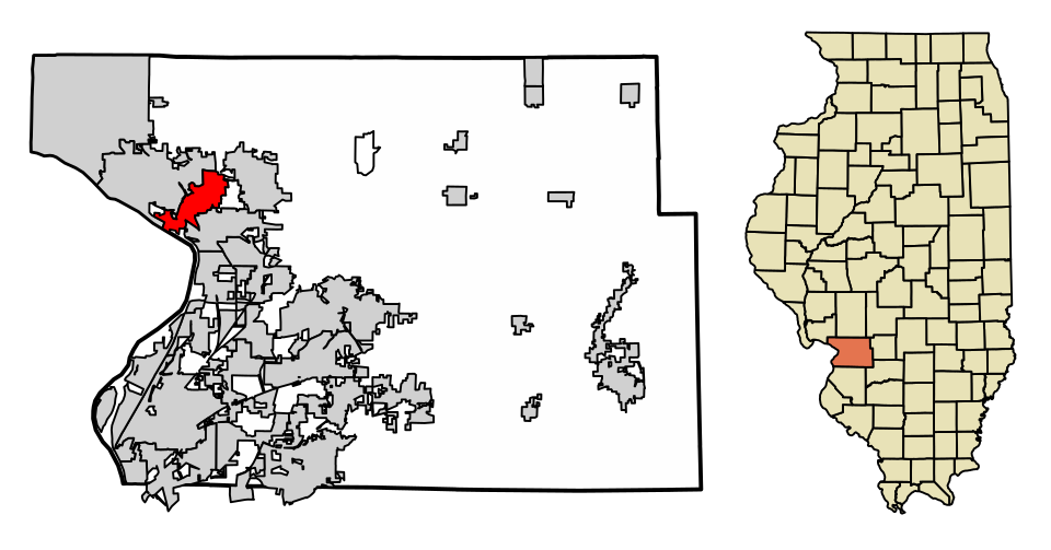 Locator map of East Alton