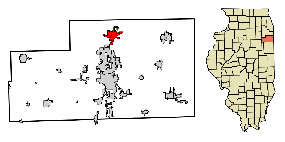 Locator map of Manteno