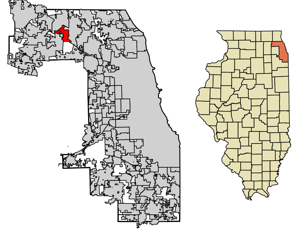 Locator map of Rolling Meadows