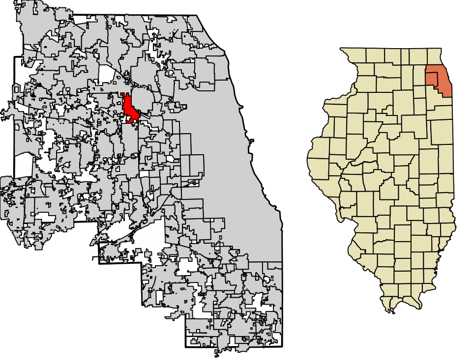 Locator map of Bensenville