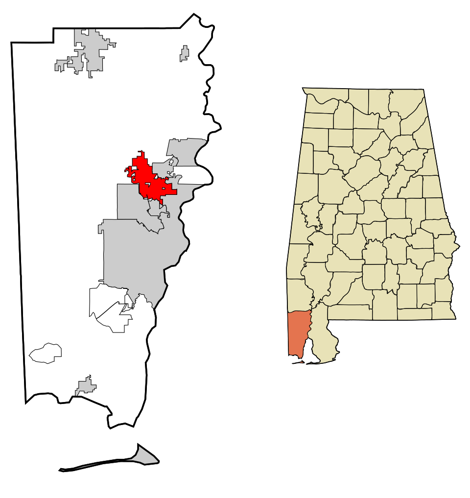 Locator map of Saraland