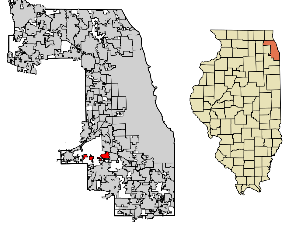 Locator map of Palos Park
