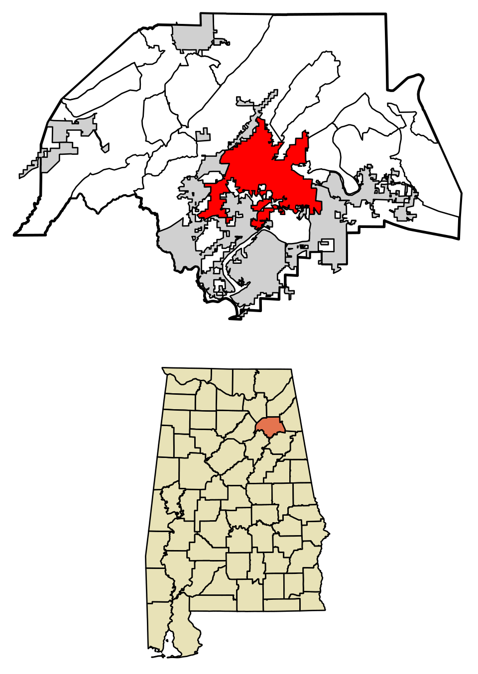 Locator map of Gadsden