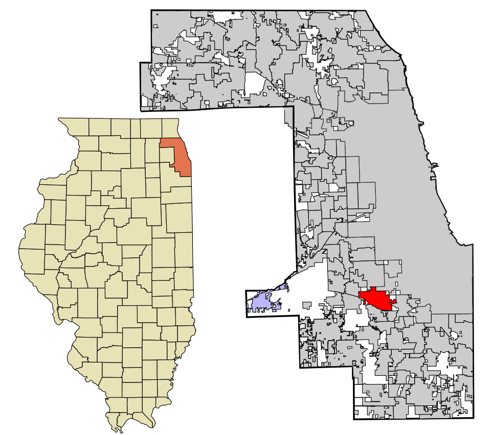 Locator map of Alsip