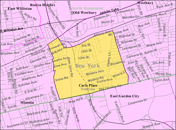 Locator map of Carle Place