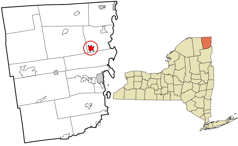 Locator map of West Chazy