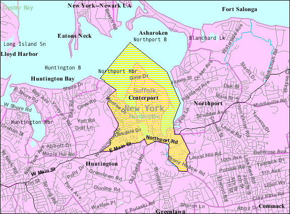 Locator map of Centerport