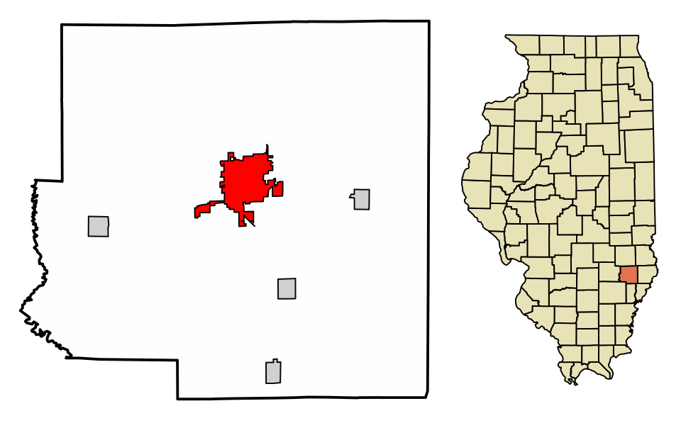 Locator map of Olney