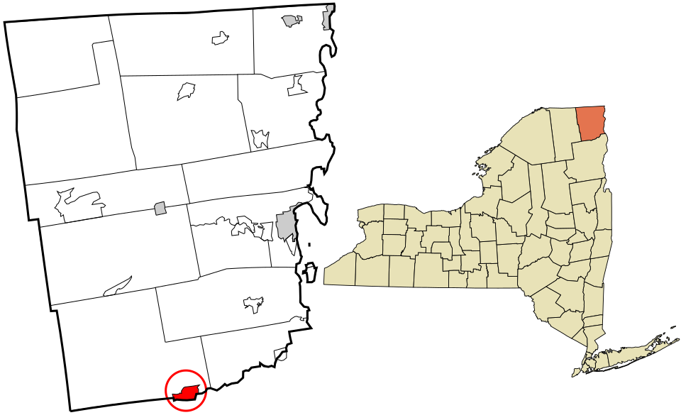 Locator map of Au Sable Forks