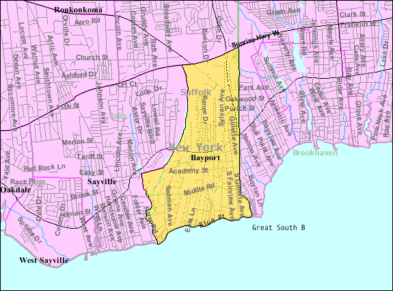 Locator map of Bayport