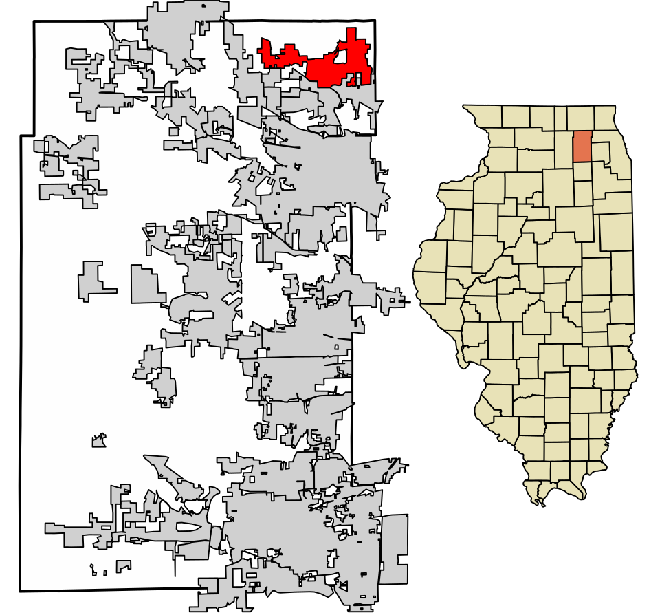 Locator map of Carpentersville