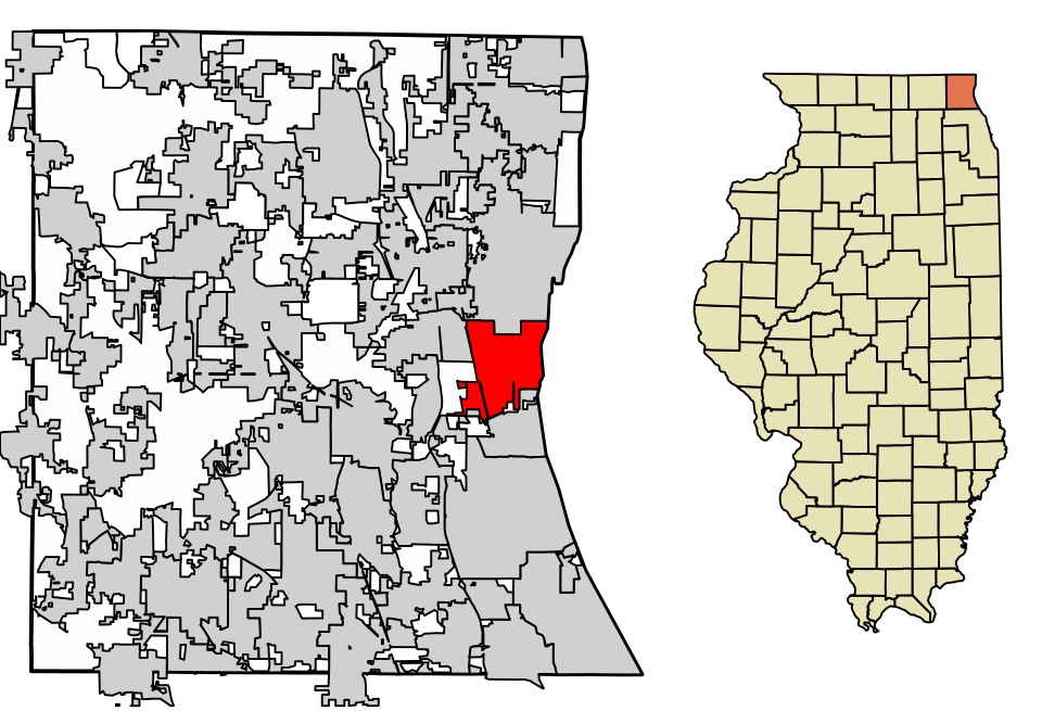 Locator map of North Chicago