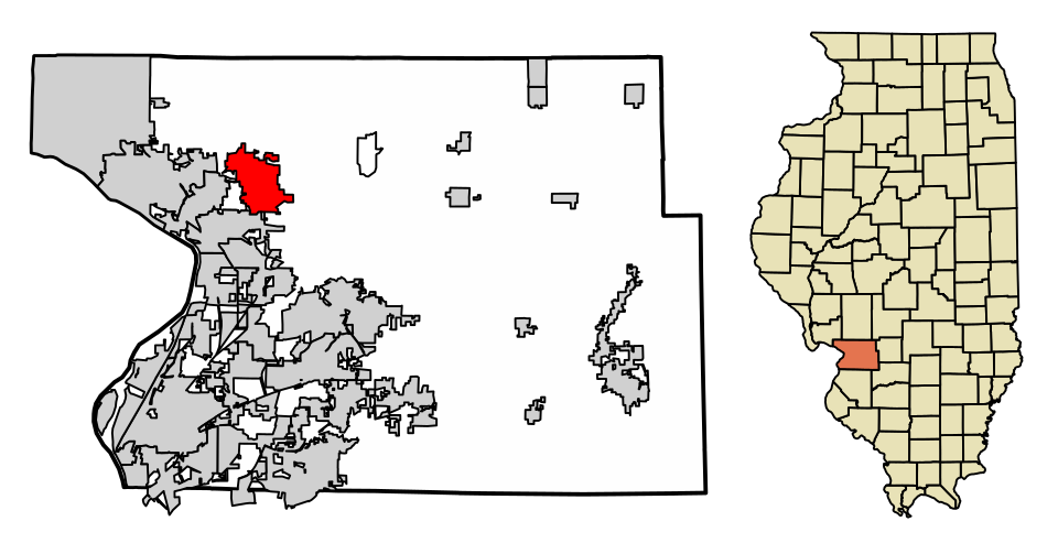 Locator map of Bethalto