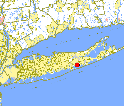 Locator map of East Moriches