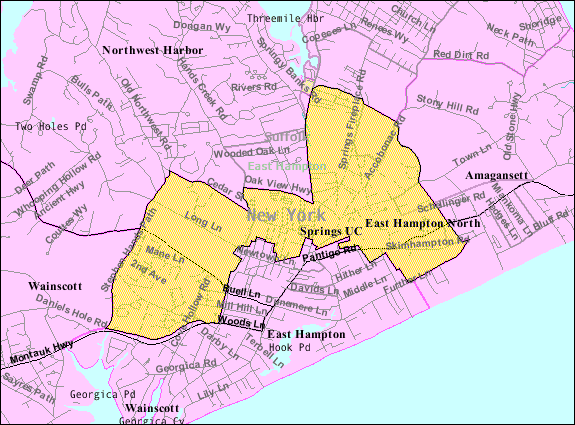 Locator map of East Hampton North