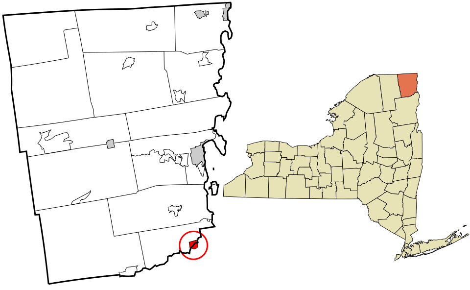 Locator map of Keeseville