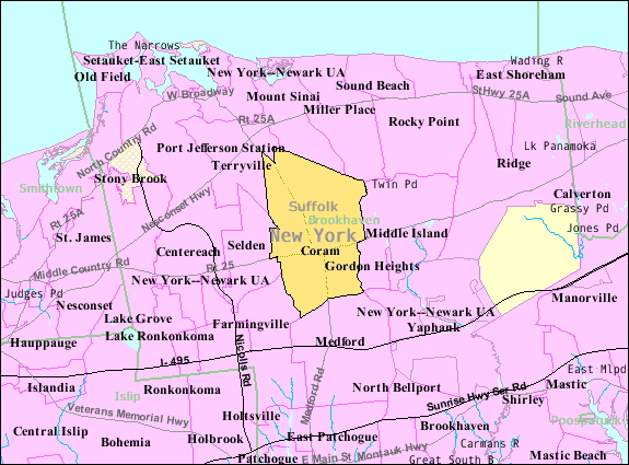 Locator map of Coram