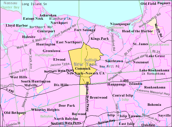Locator map of Commack