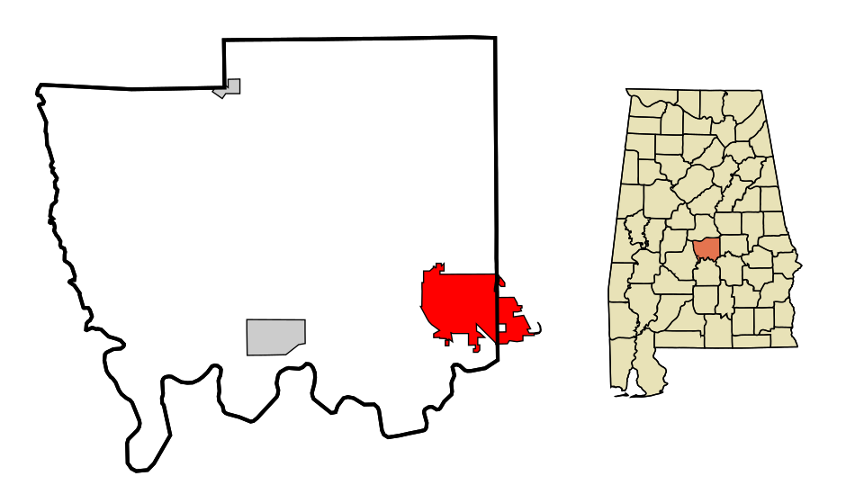 Locator map of Prattville