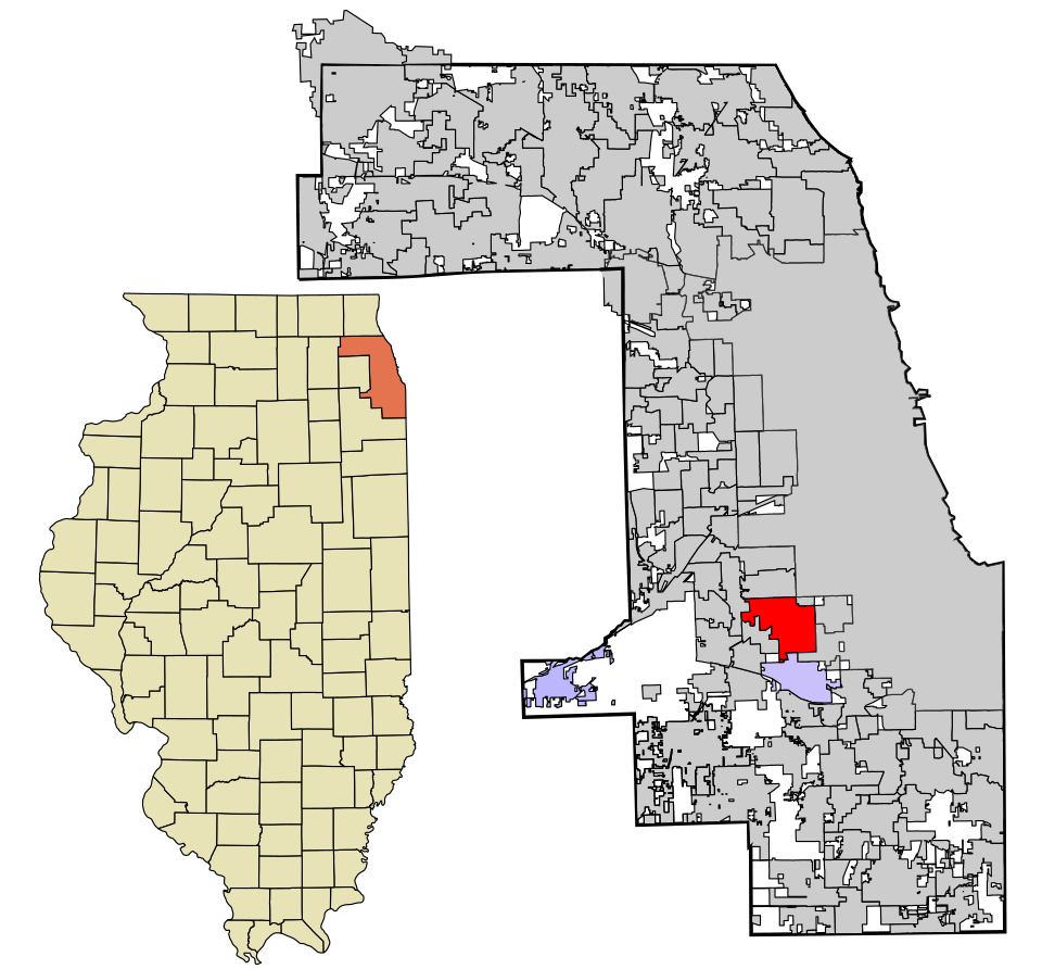 Locator map of Oak Lawn
