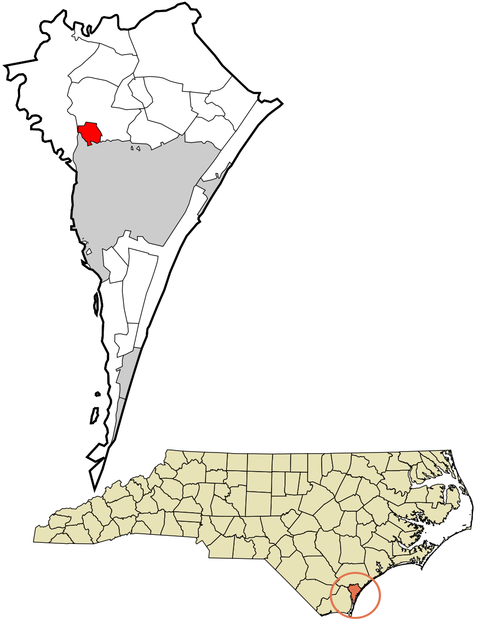 Locator map of Hightsville