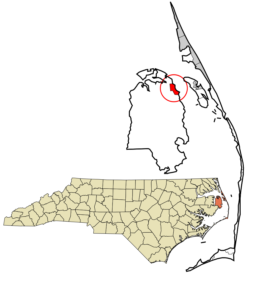 Locator map of Manns Harbor