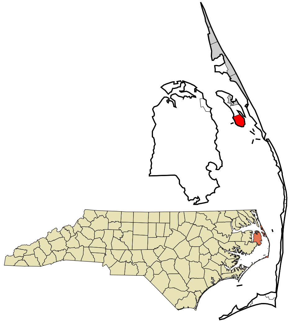 Locator map of Wanchese