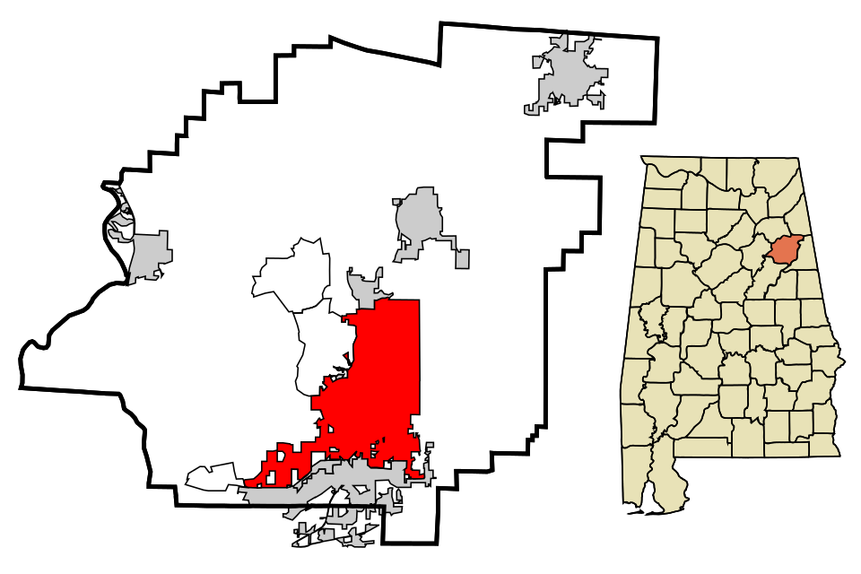 Locator map of Anniston