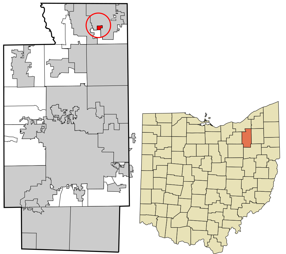 Locator map of Twinsburg Heights