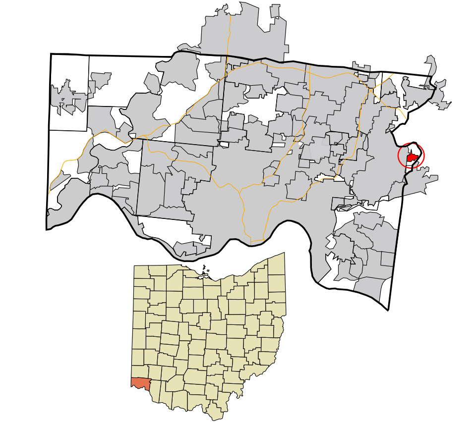 Locator map of Camp Dennison