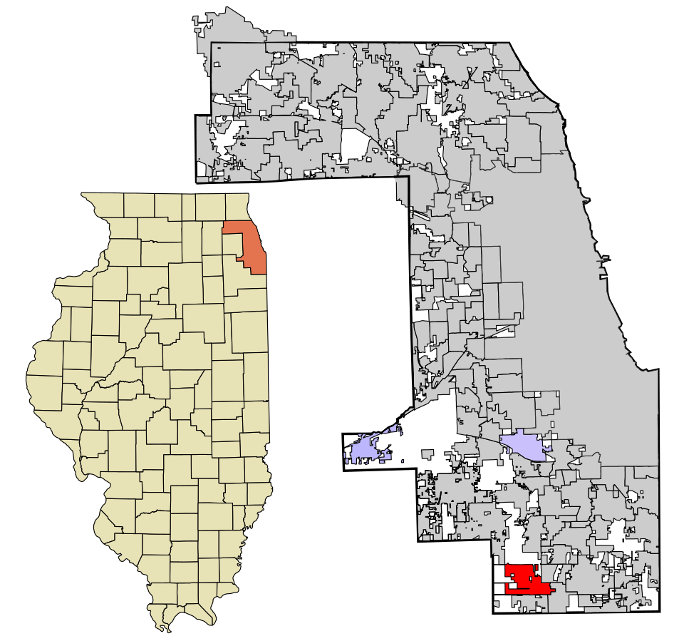 Locator map of Matteson