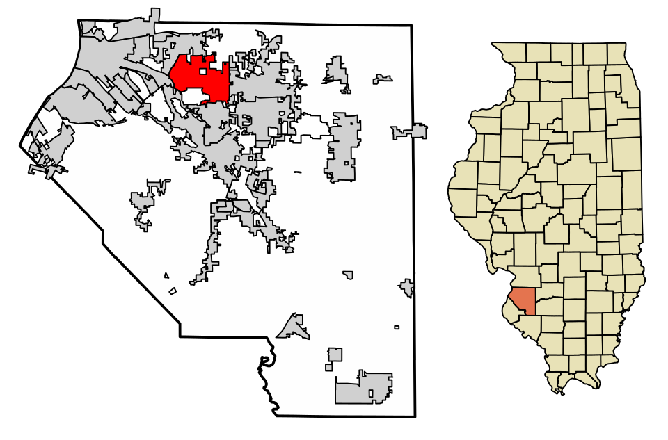 Locator map of Fairview Heights