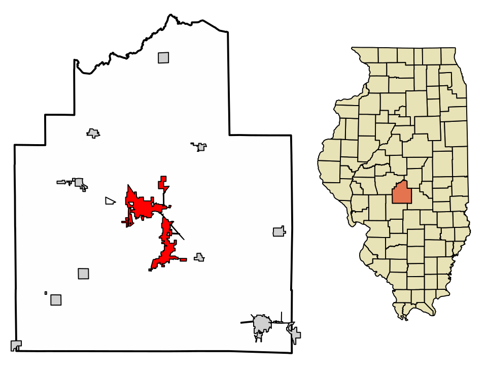 Locator map of Taylorville