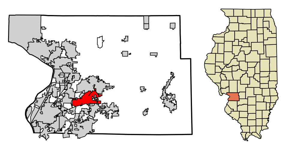 Locator map of Glen Carbon