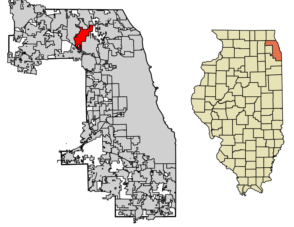 Locator map of Mount Prospect