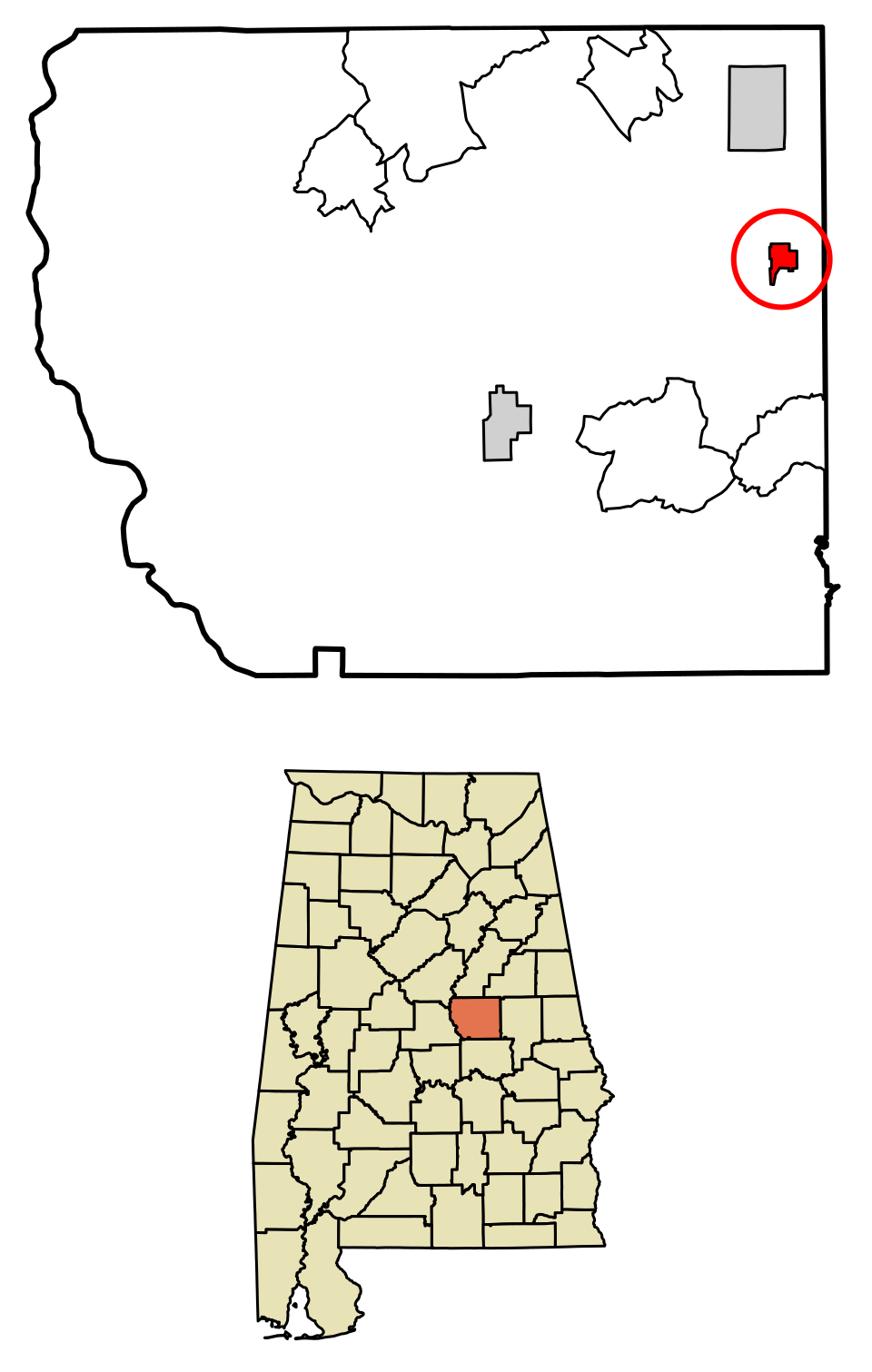 Locator map of Kellyton